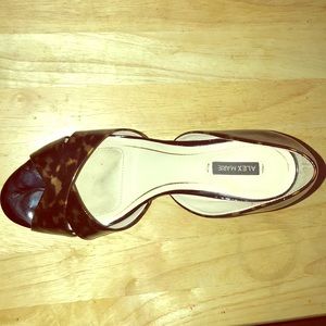 Animal print open toe heels